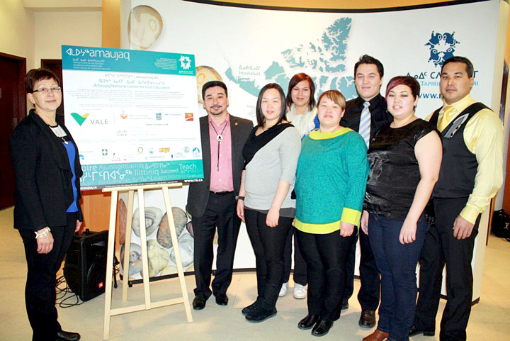 The family of Jose Amaujaq Kusugak was represented by his wife Nellie and children Pujjuut, Aliisa, Alaana and Special at the Feb. 5 opening of the Amaujaq National Centre for Inuit Education. (PHOTO COURTESY OF ITK)