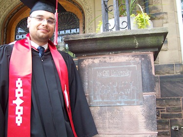 Joey Flowers, a graduate of Jaanimmarik School in Kuujjuaq, received two law degrees last June from McGill University. (FILE PHOTO)