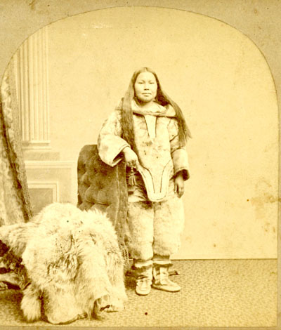 The Inuk known as Jeannie, photographed at a studio near Groton, Conn. in 1866. (HARPER COLLECTION)