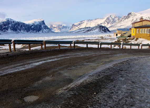 The mountains around Pangnirtung, seen here March 18, when the high temperature reached 6.5 C, create the ideal conditions for quick temperature changes. (PHOTO BY SARAH MCMAHON)