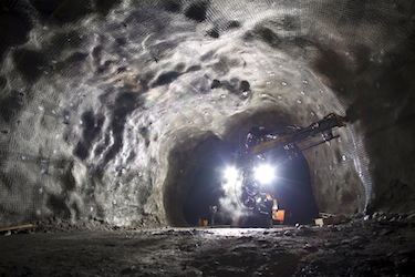 The underground iron ore mine at Kiruna is the largest in the world, with 76,000 tonnes of ore produced every day. (PHOTO COURTESY OF LKAB)