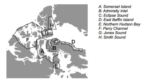 This map shows the six 
