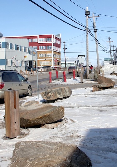 The future of Iqaluit's boulders and posts again came up in a May 14 city council meeting. (FILE PHOTO)