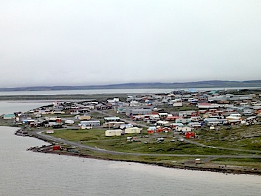 The RCMP says that suspected human remains have been found near the shoreline of Kugluktuk, seen here in a photo from August 2010. (FILE PHOTO)