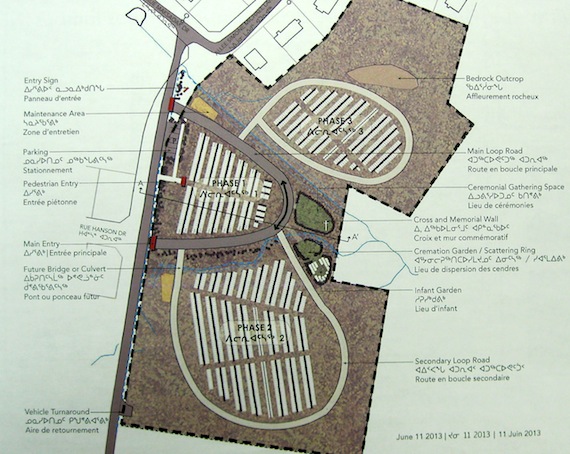 Iqaluit’s department of engineering presented this revised design of the cemetery to city council on June 11. The plan incorporated advice taken from city residents, Inuit elders and city council. (FILE IMAGE)