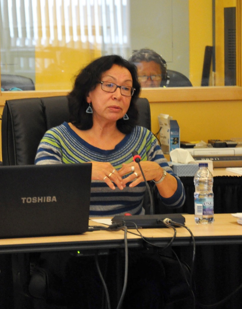 “Before the child is going to be taken away, we want to try and help the parents understand the importance of bringing up their children,”
Minnie Grey tells the Kativik Regional Government councillors Sept. 10 at their meeting in Kuujjuaq. (PHOTO BY SARAH ROGERS)