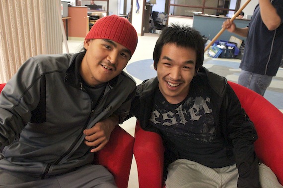 Ipellie Ootoova of Pond Inlet, left, and Curtis Taqqaugaq of Igloolik, both 21, are looking forward to the year ahead at Nunavut Sivuniksavut. (PHOTO BY LISA GREGOIRE)
