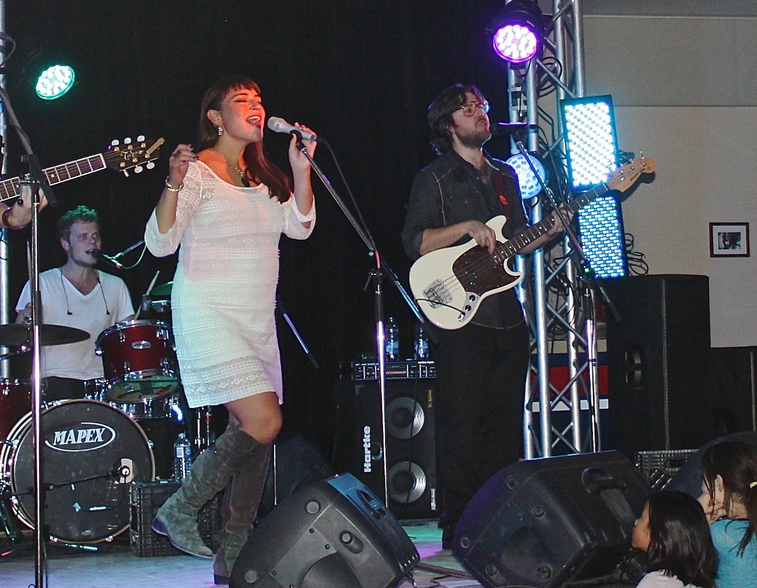 Elisapie performs Oct. 19 at Iqaluit's Inuksuk High School. Backed by her four-member band from Montreal, the Nunavik-born singer played two sold-out shows over the weekend in her first visit to Iqaluit since 2011. The group also performed in Cape Dorset on Oct. 16. (PHOTO BY PETER VARGA)