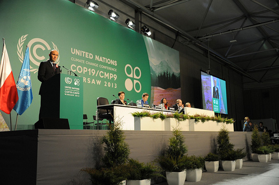 Marcin Korolec, Poland's environment minister and president of the United Nations climate change conference underway in Warsaw, addresses delegates at the conference Nov. 19. (PHOTO COURTESY OF THE UN) 