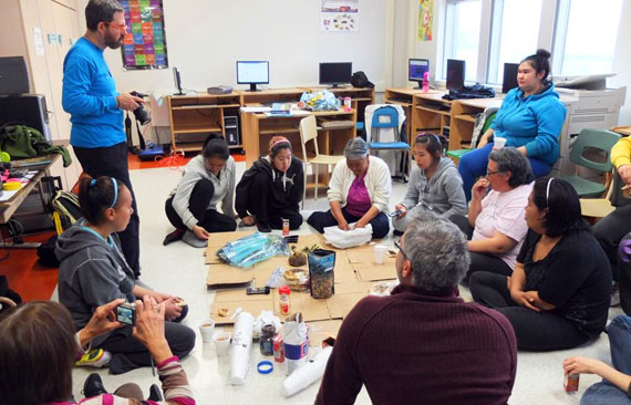 This group of Tasiujaq students recently sat down in their classroom to learn from a local elder about the different uses of berries and plants gathered from around the Nunavik community. The students are taking part in the Purple Tongue project, an initiative aimed at helping them learn about the benefits of berries and help develop berry products for the community. Read more about it at nunatsiaqonline.ca. (PHOTO COURTESY OF MELANIE LEMIRE)