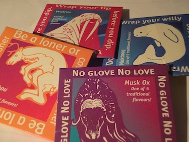 Condoms, which help prevent the exchange of bodily fluids that carry infections, are available for free in most health centres in Nunavut and Nunavik, where these particular condoms were packaged as part of a regional campaign against STIs. (PHOTO BY SARAH ROGERS) 