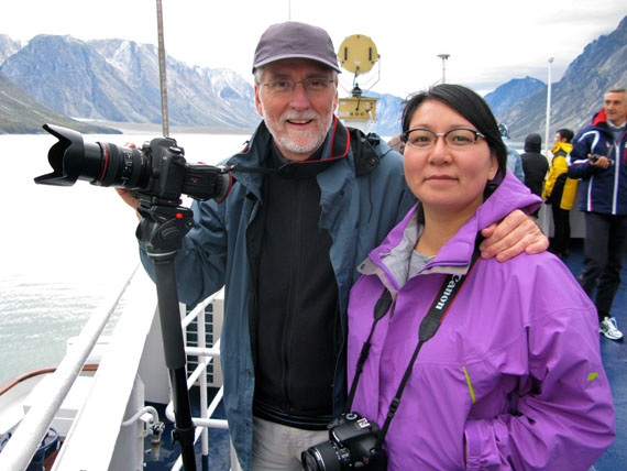 Filmmaker John Walker, left, and Oo Aapik pose for a photo during the shooting of the newly-released documentary Arctic Defenders. Aqpik stars in the film, which follows an Inuit movement that begin in the 1960s and through to the 1990s with the creation of Nunavut. You can watch a trailer from the film at www.arcticdefenders.ca/film/trailer.html (ALEX SALTER PHOTO)