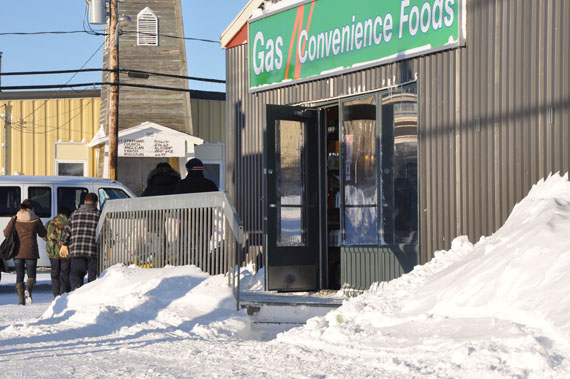 Even the smallest steps and snow banks can create a huge barrier for people living with physical disabilities. That's the message a recent awareness event in Kuujjuaq aimed to share. (PHOTO BY SARAH ROGERS) 