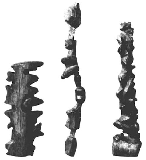 Wooden maps collected by Gustav Holm on the east coast of Greenland. (HARPER COLLECTION)