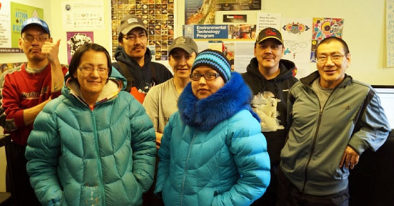 Students from Arviat's Adult Basic Education program following a workshop on social media. (PHOTO COURTESY OF NAC)