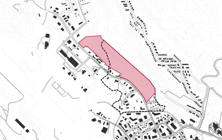 This map shows the location of QIA's proposed multi-use downtown development project on the Federal Road, northwest of the four-way stop. (FILE IMAGE)