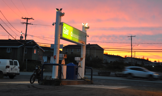 With the current price at the pump set at $2.02 per litre in Nunavik, a new rebate targeted at Nunavik beneficiaries means that, starting Oct. 1, they will pay $1.62 per litre. (PHOTO BY SARAH ROGERS)