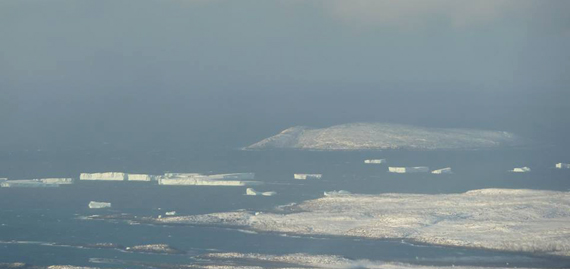 An aerial view of icebergs in Nunavik's Diane Bay.(PHOTO BY JOHNNY OOVAUT)