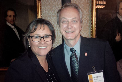 Gord Billard is pictured with Nunavut MP Leona Aglukkaq at an Oct. 7 gala in Ottawa where he received one of the Prime Minister’s Awards for Teaching Excellence. (PHOTO COURTESY LEONA AGLUKKAQ/ FACEBOOK)