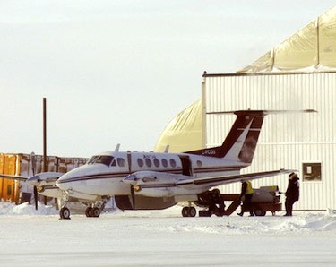 Yellowknife-based Air Tindi, which handles all flight operations for Aqsaqniq Airways Ltd., which now holds the Government of Nunavut medevac contract for the Kitikmeot region, readies a King Air for a flight out of Cambridge Bay. (FILE PHOTO)
