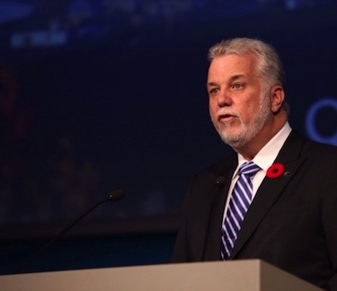 Quebec Premier Philippe Couillard speaks Nov. 1 at the Arctic Circle forum in Reykjavik, Iceland. (PHOTO COURTESY OF ARCTIC CIRCLE)