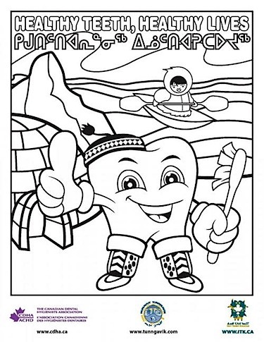This image comes from the new activity sheets and handouts produced by Inuit Tapiriit Kantami aim to improve oral health among Inuit.