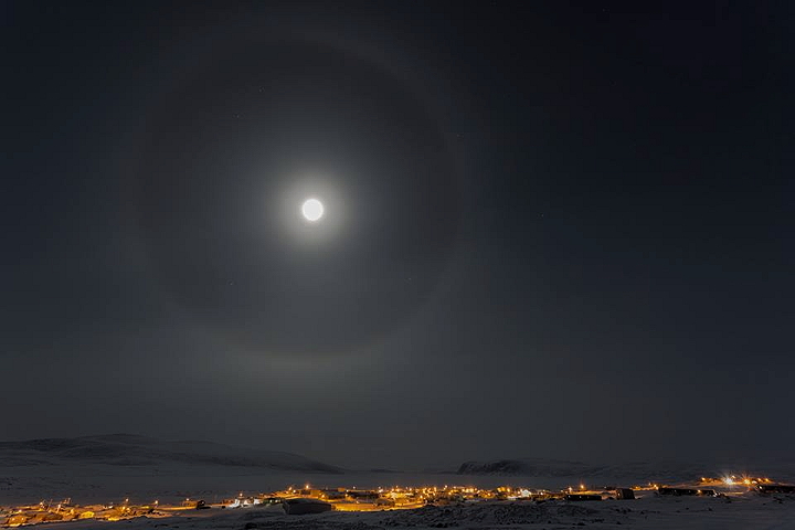 Local photographer Niore Iqalukjuak braved icy temperatures — and possibly the flu — when he took his camera to a hilltop over Clyde River Jan. 4 at around 11 p.m. to capture this moon dog. According to the Farmer's Almanac website, a moon dog, known in science as a lunar halo, is caused by the