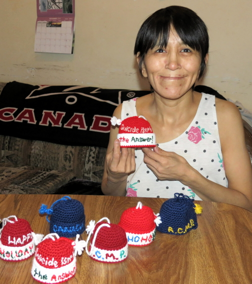Sylvia Kilgik of Kugluktuk added a message of hope to her homemade Christmas decorations this holiday season. (PHOTO COURTESY BUILDING A HEALTHIER KUGLUKTUK)