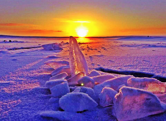 Nunavut Tunngavik Inc. selected its photo of the year Jan. 6: this shot of the sunset-lit tundra outside of Sanikiluaq, snapped by local shutterbug Eileen Arragutainak. Arragutainak picked up $1,000 in prize money for her photo; the picture will also appear on the cover of NTI's annual report. (PHOTO COURTESY OF E. ARRAGUTAINAK/NTI) 
