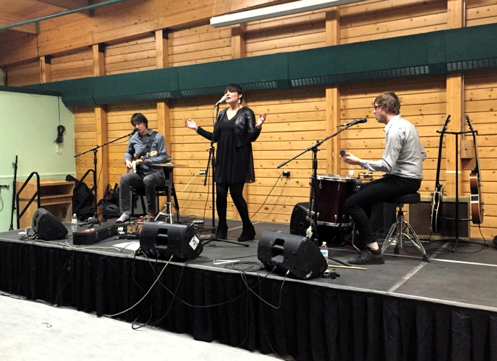 Singer-songwriter and performer Elisapie, the star of Salluit, performs at the Luke Novoligak Community Centre in Cambridge Bay Feb. 9 to kick off the Kitikmeot Trade Show in that community. The trade show, which runs Feb. 9 to Feb. 11 features booths by local and visiting businesses and service providers as well as guest speakers and presentations. Topics up for discussion in western Nunavut this year run from tourism opportunities to mining, heritage preservation as well as science and technology projects related to the Canadian High Arctic Research Station. The event wraps up the evening of Feb. 11 at the community hall. (PHOTO COURTESY CANADIAN NORTH)