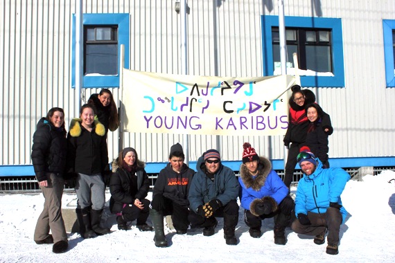 A group of students from Jaanimmarik high school in Kuujjuaq celebrate their arrival in Tasiujaq March 25 after a 140-kilometre, week-long cross-country ski trip. The group of students, aged 13-17, along with teachers and guides, were inspired to make the trek after meeting members of Project Karibu, a group of four cross-country skiers who made a four-month, 2,000 kilometre-long trek from Montreal to Kuujjuaq last year. 