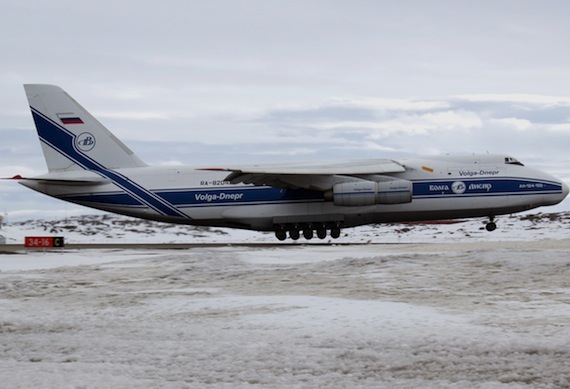 A giant aircraft lands in Iqaluit April 27 to take 