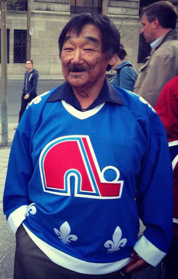 Kenuajuak was a big hockey fan, although the team he cheered for, the Quebec Nordiques, no longer plays in the NHL. (PHOTO COURTESY OF MARY PILURTUUT)