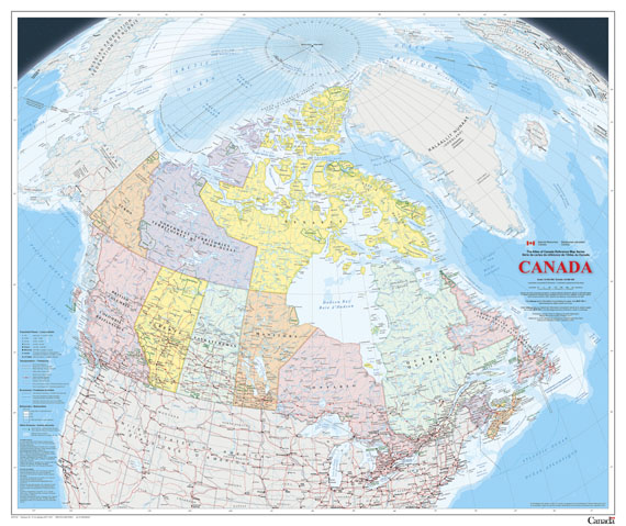 Here's the new map of Canada that Natural Resources Canada released April 16. (IMAGE COURTESY OF NRCAN)