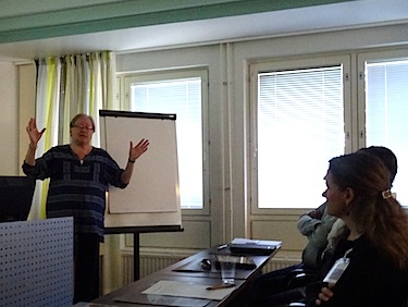 In a presentation to the ICCH, Shirley Tagalk from the Arviat Wellness Centre and the Qaujigiartiiit Health Research centre explains how Arviat has tried to engage youth in health and help them become creative advocates for healthy living. (PHOTO BY JANE GEORGE)
