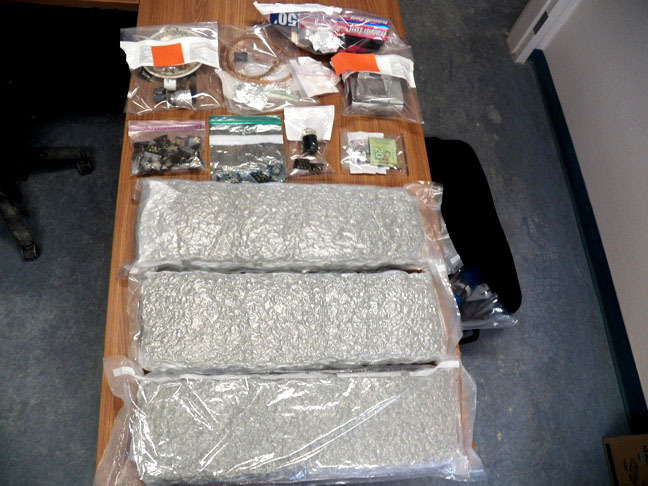 Cambridge Bay RCMP busted a residence in that community June 4 and this is what they found: about 7.5 kgs of marijuana and drug paraphernalia. A 31-year-old is now facing drug charges. (PHOTO COURTESY RCMP)