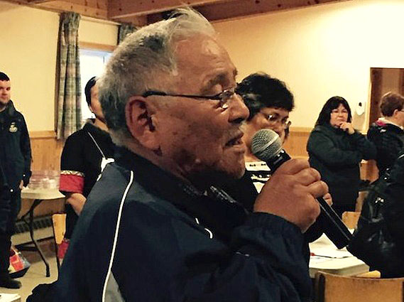 Bartolomy Nirlungayuk sings Aug. 26 at the end of a summit on the unification of the Inuktut writing system in Iqaluit where, Inuit Tapiriit Kanatami says, participants agreed to recommend that jurisdictions formally explore the implementation of an Inuit writing system rooted in a standardized form of Roman orthography. This would be developed by Inuit for Inuit and introduced through the education system with quality materials and training resources, ITK said. Read more later on Nunatsiaqonline.ca about the summit's recommendations. (PHOTO COURTESY OF ITK)