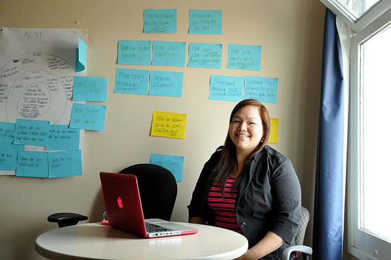 Delma Autut sits in her Frobisher Inn office Aug. 7. Autut is spearheading an effort to bring the youth mentoring program Big Brothers Sisters to Iqaluit. (PHOTO BY THOMAS ROHNER)
