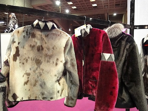 Sealskin jackets made in Nunavut hang on display at a fur show in Montreal in 2013. (FILE PHOTO)