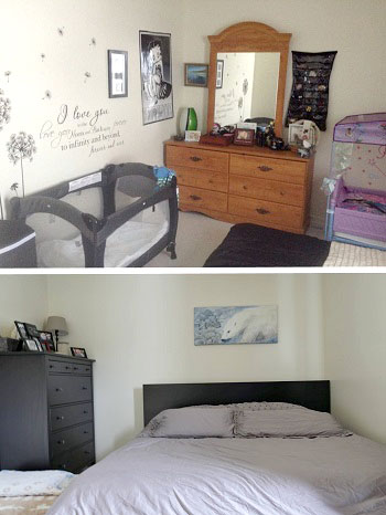 The Pivallianiq program transformed this bedroom by adding new paint and a new bedframe and dresser. (PHOTO COURTESY OF PIVALLIANIQ) 
