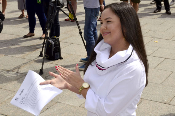 Maatali Okalik, president of the National Inuit Youth Council, at a celebration of life Sept.10 on Parliament Hill: