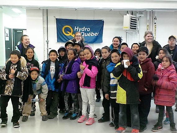 A group of students from Tukisiniarvik elementary school in Akulivik tour the Nunavik community's newly-buit power plant. Akulivik mayor Adamie Alayco and other officals from the Hudson coast community helped inauguate the new Hydro-Québec facility Oct. 14. The new power plant has a capacity of 2,019 kilowatts. Hydro-Québec said its new generating sets are more efficient, which means they consume less fuel and create fewer greenhouse gas emissions. (PHOTOS COURTESY OF HYDRO-QUÉBEC)