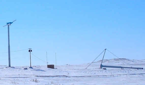 These wind turbines operated in Kugluktuk from 1997 to 2000. A new pan-Canadian task force, whose membership includes Nunavut, is expected to offer some resources to help the territory move forward on reducing its reliance on diesel fuel. (FILE PHOTO) 