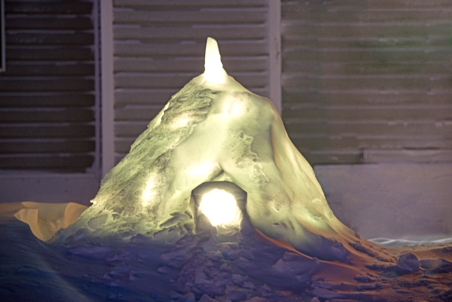 Attimi Hadlari's iglu in Cambridge Bay bears a striking resemblance to St. Jude's Anglican Cathedral in Iqaluit though it's unclear whether he intended the comparison. Lit from inside, the glowing snow house has made that Kitikmeot hamlet a little brighter, and a little warmer, this holiday season. (PHOTO BY DENISE LEBLEU)