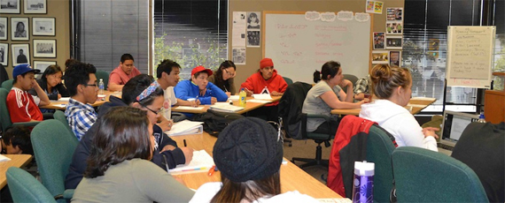 Nunavut Sivuniksavut students attending class last year at their facility on Rideau St. in Ottawa. The board of NS now wants to acquire their own student residence and, to that end, has launched a fund-raising campaign to raise $2 million. (NS PHOTO)