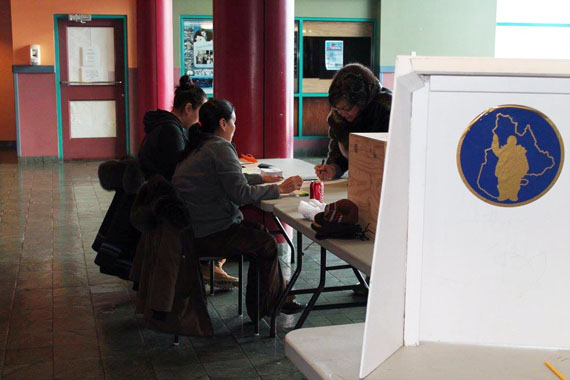 It's election day in Nunavik today. The region's Inuit birthright organization, Makivik Corp., has two positions up for election: vice-president economic development and corporate secretary. Makivik said there are 7,678 registered voters in and outside the region, who can visit polls today until 6:00 p.m. Stay tuned to Nunatsiaq News for results. (MAKIVIK CORP. PHOTO)