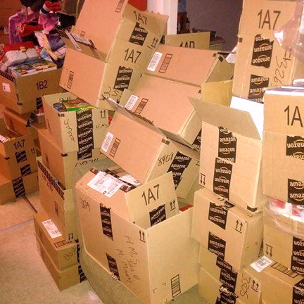 Michael Murphy still has boxes of breakfast food donations left over from his Christmas food drive so he's now planning to send them to school's outside of Iqaluit. (PHOTO BY MICHAEL MURPHY)