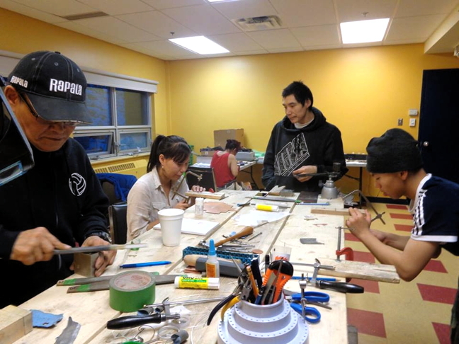 Nunavik students use various tools to make bracelets, pendants, earrings and other jewelry thanks to a travelling jewelry workshop offered through the Kativik School Board's Adult Education and Vocational Training Services. Before Christmas, instructors visited Puvirnituq and Kangiqsualujjuaq to offer the workshops locally. They are now in Quaqtaq until Feb. 12. (PHOTO COURTESY KSB)