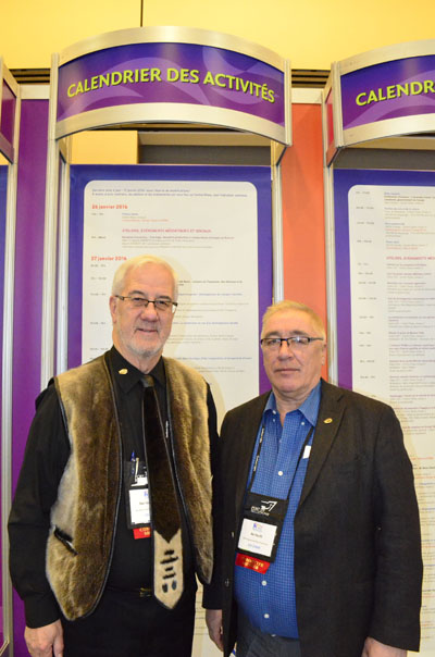 Sterling Peyton of the Labrador North Chamber of Commerce and Ike Haulli of the Baffin Regional Chamber of Commerce, two of the three co-chairs who helped organized the Northern Lights 2016 event. The other co-chair is Ron Gordon of Makivik Corp. (PHOTO BY JIM BELL)