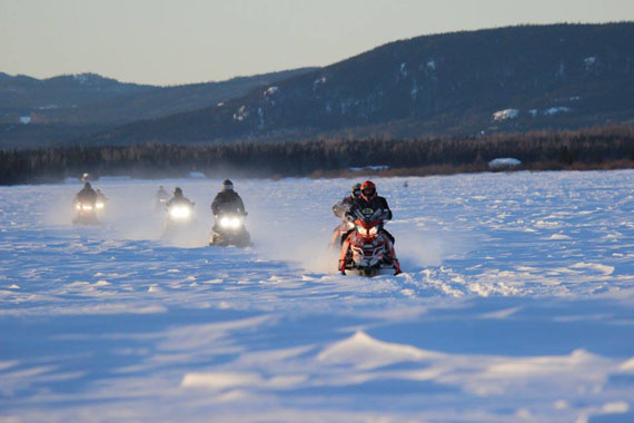 Team Ungava members Jason Aitchison and Simeonie Berthe pull into Happy Valley-Goose Bay, Nfld. March 5. The two Kuujjuaq-based snowmobiles make up one of two Nunavik teams participating in this year's Cain's Quest snowmobile endurance race, which takes riders 3,500 kilometres off-trail through the wilds of Labrador. The other Nunavik team, made up of Junior May and Edward Watkins, was spotted close to Makkovik, Nunatsiavut mid-day March 7, while Aitchison and Berthe were further up the coast near Hopedale. You can follow the race at www.cainsquest.com. (PHOTO BY AMANDA RYAN DUFFLET/CAIN'S QUEST)